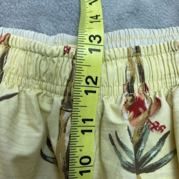 Vintage Speedo‎ Swim Trunks Mens M Yellow Bamboo Print Lined Pockets Tropical - Picture 10 of 13